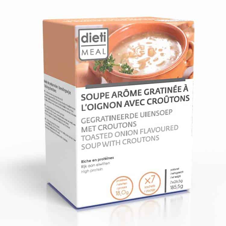 uisoep1 DIETIMEAL - Uien met croutons soep - Afbeelding 1
