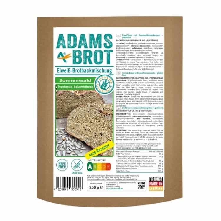 low carb Adams Brot broodmix Zonnebloempitten - Afbeelding 1