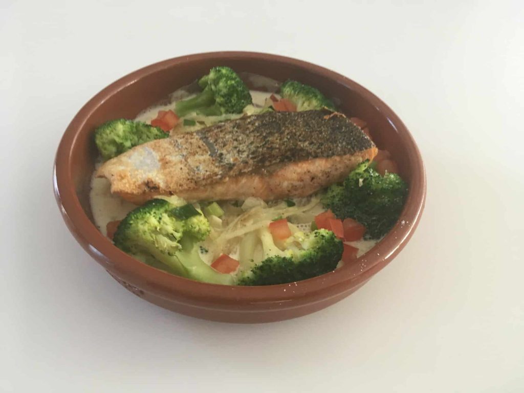 Gebakken zalm met broccoli