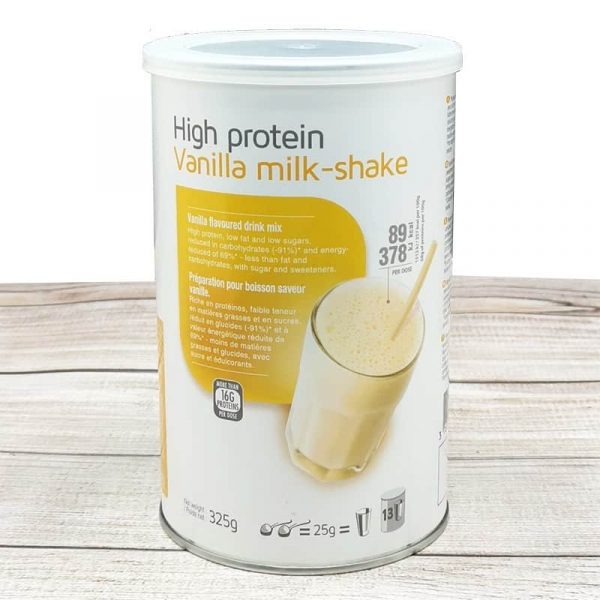 HIGH PROTEIN VANILLE MILKSHAKE (325g) - Afbeelding 1