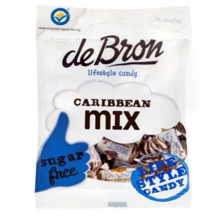 de bron caribbean toffee de Bron - Caribbean mix toffee suikervrij (90 g) - Afbeelding 1