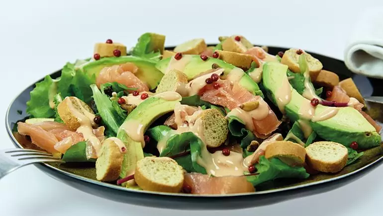 zalm salade met advocado
