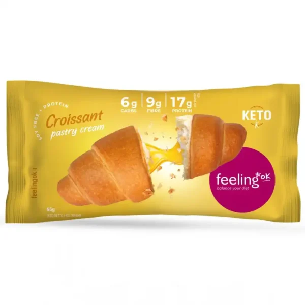 Eiwitrijke croissant met banketbakkersroom