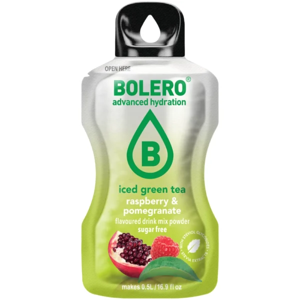 BOLERO sticks ICED GREEN TEA Raspberry & Pomegranate 12 x 3g - Afbeelding 1