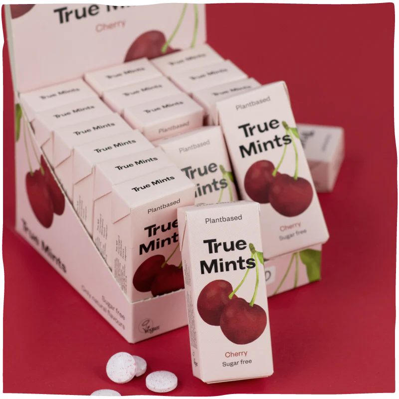 Cherry-vegan-plantbased-pastille_b3e29517-5a69-4eb5-8ef4-12e077180cc5_900x True Mints Pastilles - suikervrij - Afbeelding 6